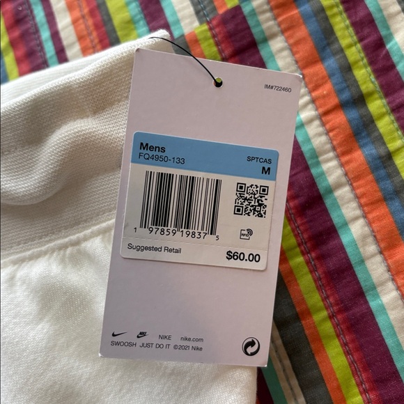 Nike Ivory Shorts Swoosh size large big logo cream black new with tags - Picture 5 of 14